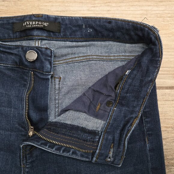 Liverpool The Crop Skinny Jeans Women's High Rise Super Stretchy Raw Hem 8/29 - Picture 5 of 9